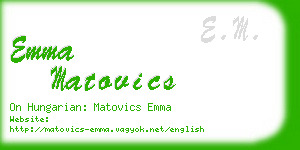 emma matovics business card